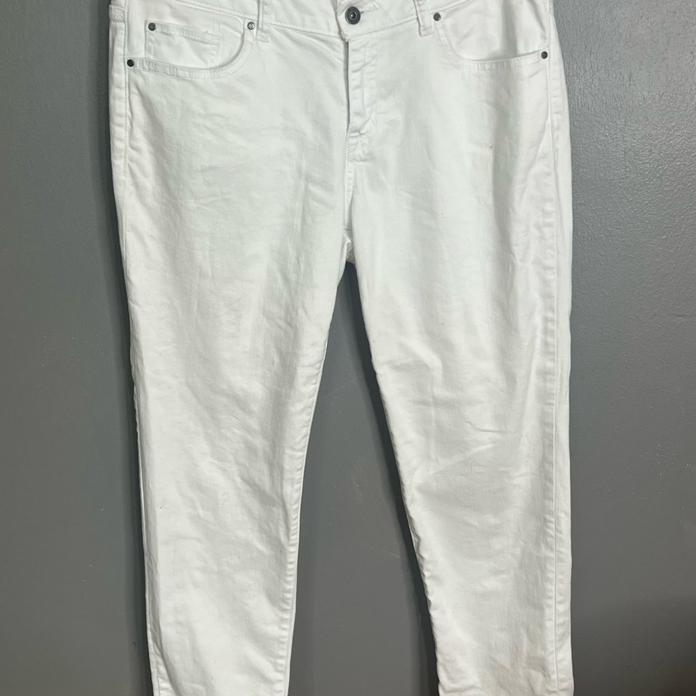 APT 9 WOMEN’S WHITE BOYFRIEND JEANS SZ 10